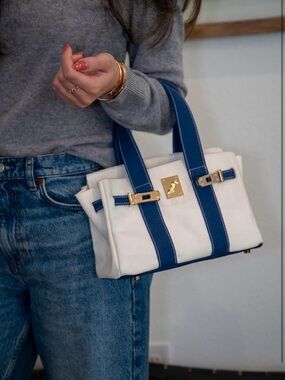 SUMMERTIME MUST! Mini Boatkin with Blue Trim